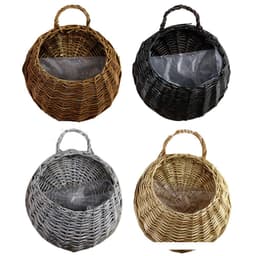 image-Wicker Gardening Garden Wall Decoration Hanging Basket