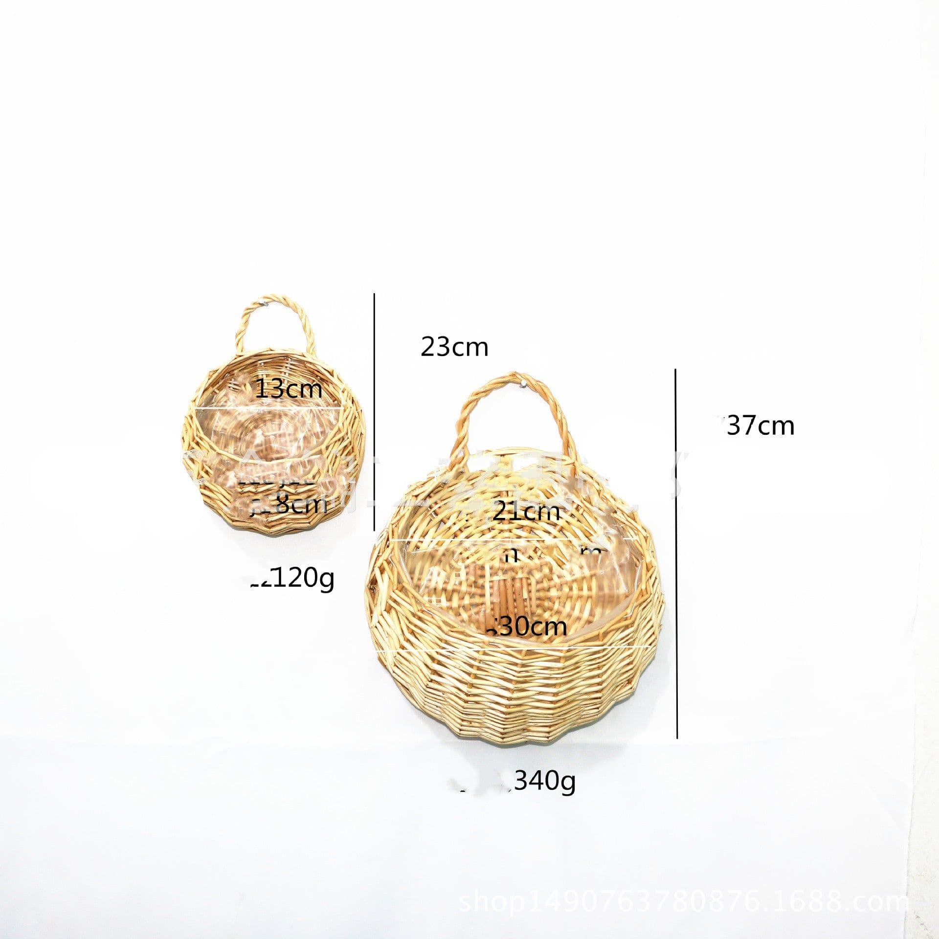 image-Wicker Gardening Garden Wall Decoration Hanging Basket