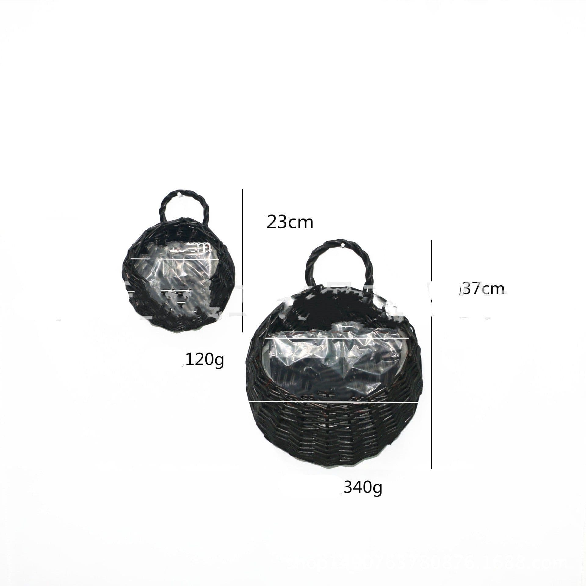 image-Wicker Gardening Garden Wall Decoration Hanging Basket