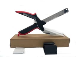 image-Kitchen Gadget Scissors 2-in-1 Functional Smart Chopping Knife Food Scissors Vegetable Scissors A Good Helper In The Kitchen