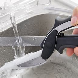image-Kitchen Gadget Scissors 2-in-1 Functional Smart Chopping Knife Food Scissors Vegetable Scissors A Good Helper In The Kitchen