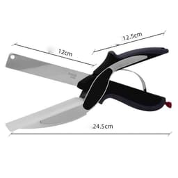 image-Kitchen Gadget Scissors 2-in-1 Functional Smart Chopping Knife Food Scissors Vegetable Scissors A Good Helper In The Kitchen