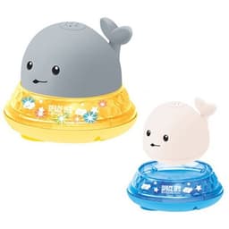 image-Baby Cute Cartoon Whale Floating Spraying Water Bath Toys With Light Music LED Light Baby Toys