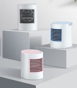 image-USB Water-cooling Air Conditioning Fan Purifying Air Humidification Cool Wind 3-speed Adjust Fan Discolor Light Strong Wind Fan