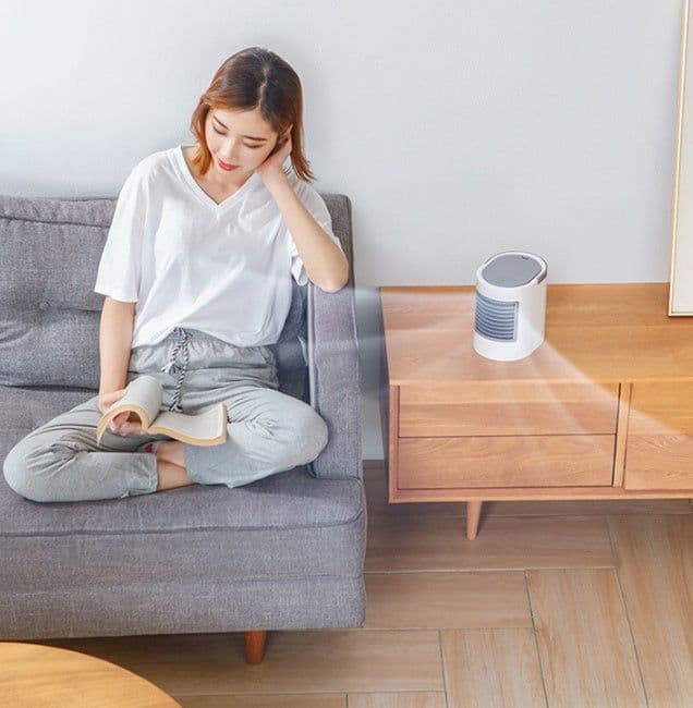 image-USB Water-cooling Air Conditioning Fan Purifying Air Humidification Cool Wind 3-speed Adjust Fan Discolor Light Strong Wind Fan