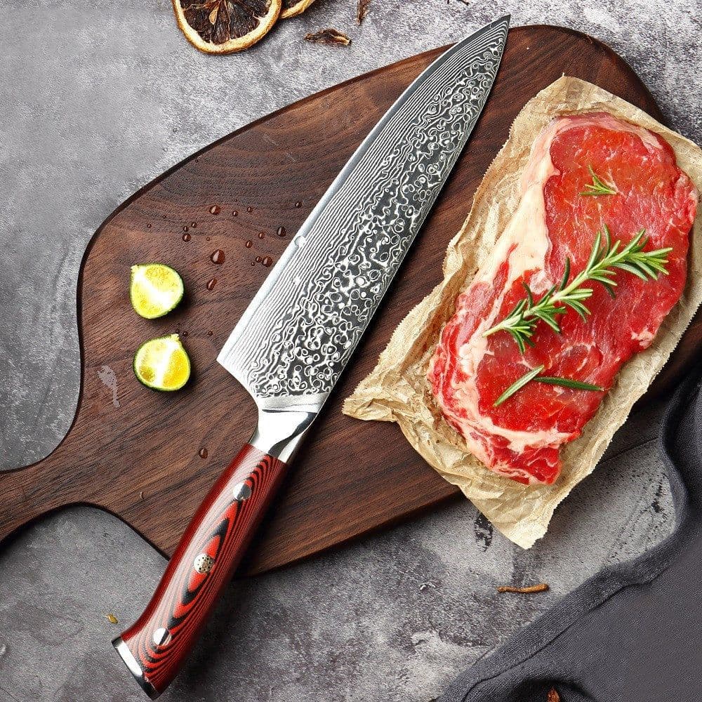 image-Japanese Steel Santoku Knife Pattern Steel Knife