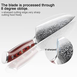 image-Japanese Steel Santoku Knife Pattern Steel Knife