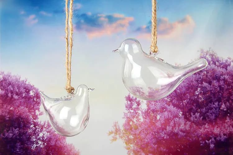 image-Creative Hanging Glass Vase Transparent Hydroponic Glass Bottle