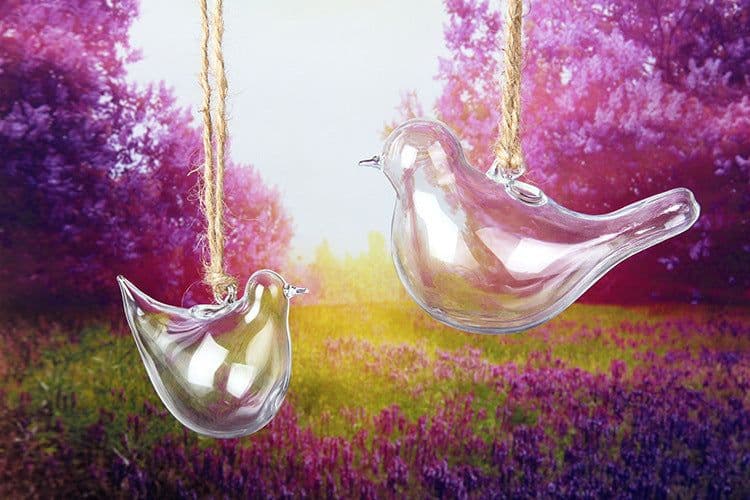 image-Creative Hanging Glass Vase Transparent Hydroponic Glass Bottle