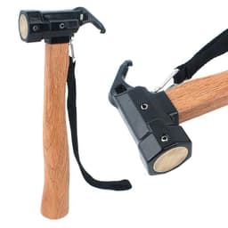 image-Hammer Copper Outdoor Tent With Wooden Handle Anti-slip Rope Brass Camping Hammer for Pulling Tent Nail Peg Survival Tool