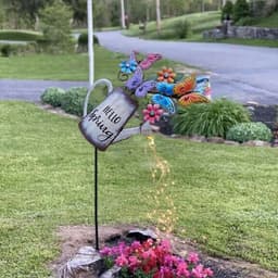 image-Watering Can Fairy Lights Garden Feature Art Watering Can with Lights for Outdoor Indoor Tree Decoration