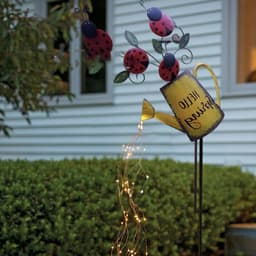 image-Watering Can Fairy Lights Garden Feature Art Watering Can with Lights for Outdoor Indoor Tree Decoration