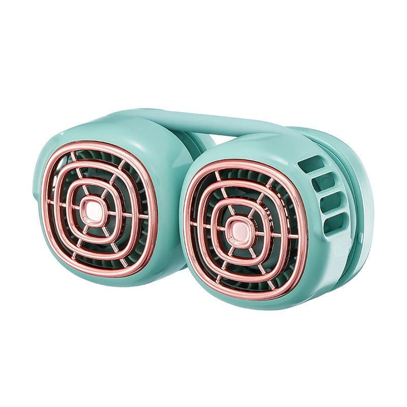 image-Outdoor Travel Sports Eelectric Fan Lazy Portable Hanging Neck Folding Charging Fan