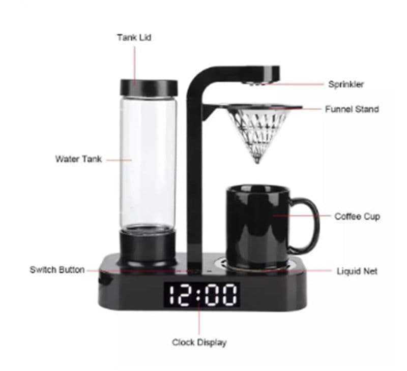 image-Home Coffee Machine Small Stainless Steel Mesh Automatic