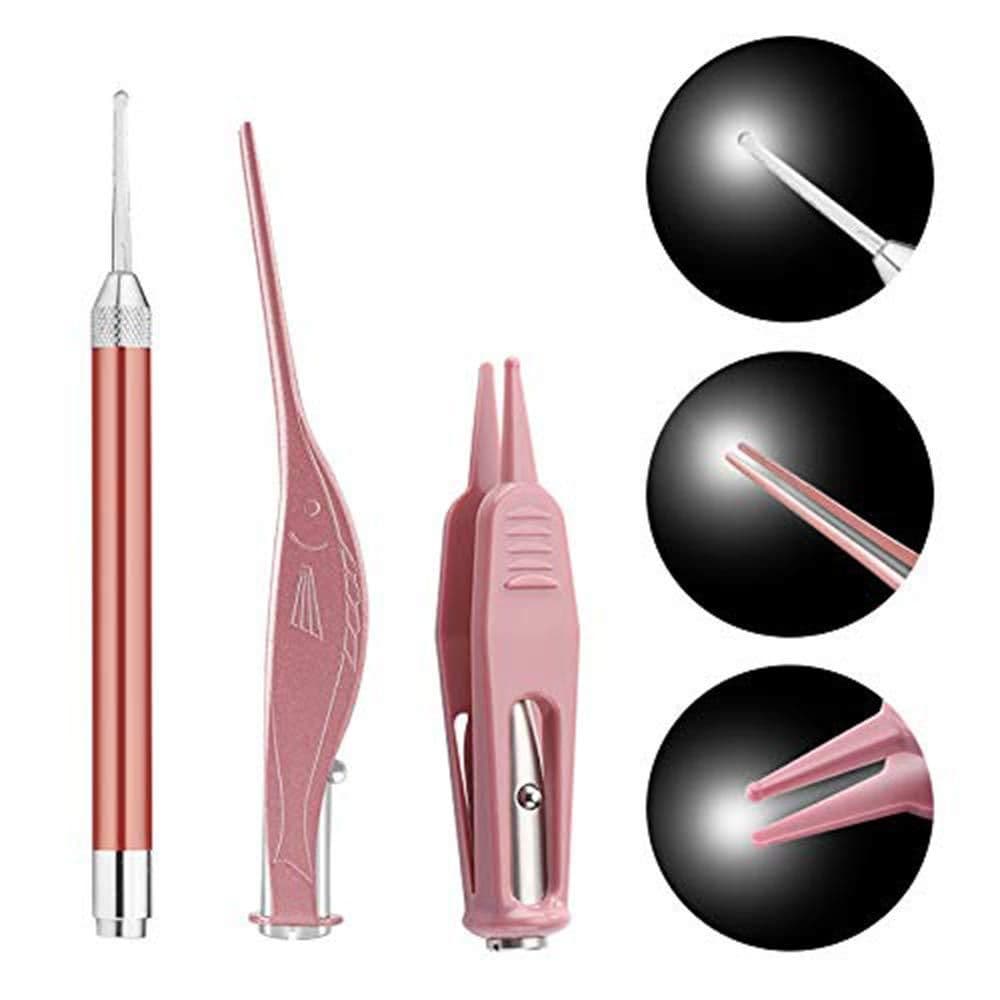 image-Ear Wax Removal Tool With Light Ear Pick Cleaner Kit For Kids And Adults, Earwax Spoon Digger & Tweezers For Ear Health Care Gift Set With Case