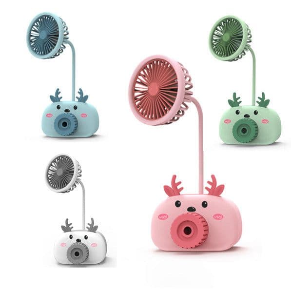 image-Portable Mini Fan Cartoon Piggy Bear USB Powered Table Fan Desktop Fan Cute Desktop Cooling Fan for Home Office Air Cooling Fan