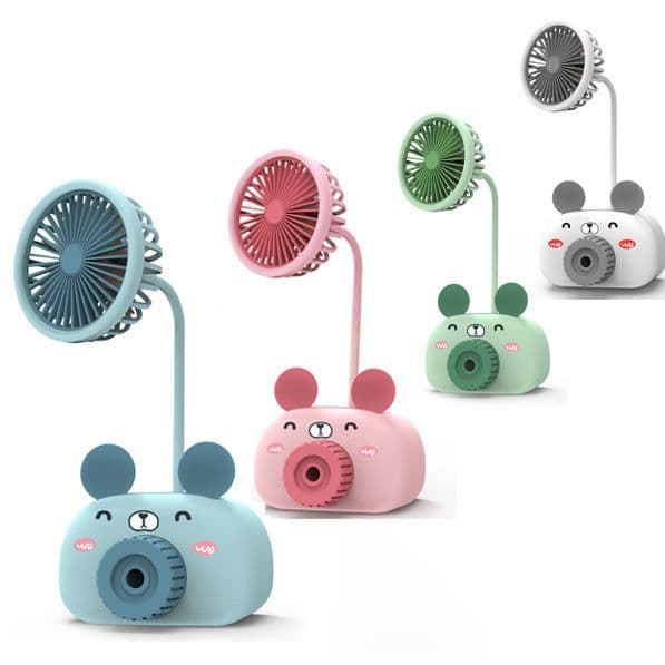 image-Portable Mini Fan Cartoon Piggy Bear USB Powered Table Fan Desktop Fan Cute Desktop Cooling Fan for Home Office Air Cooling Fan