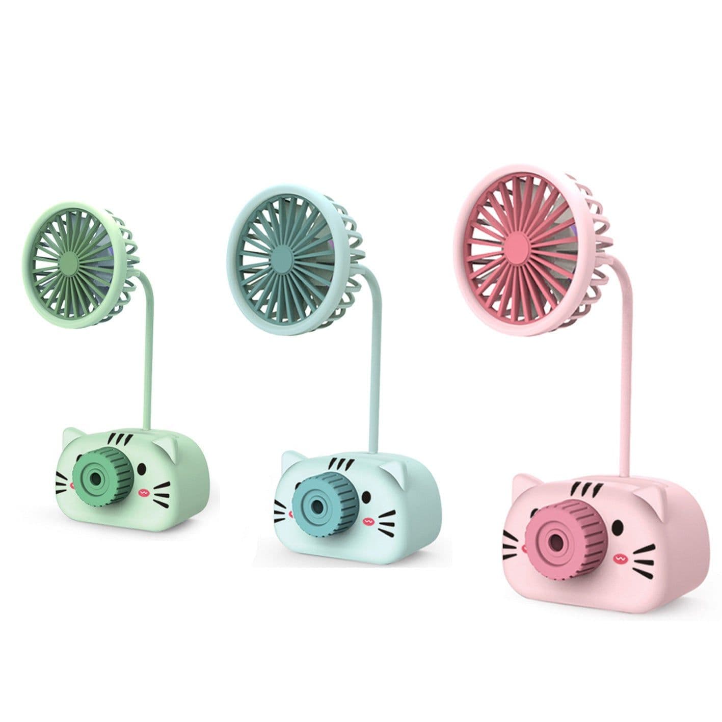 image-Portable Mini Fan Cartoon Piggy Bear USB Powered Table Fan Desktop Fan Cute Desktop Cooling Fan for Home Office Air Cooling Fan