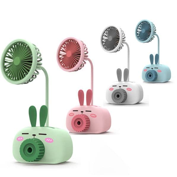 image-Portable Mini Fan Cartoon Piggy Bear USB Powered Table Fan Desktop Fan Cute Desktop Cooling Fan for Home Office Air Cooling Fan