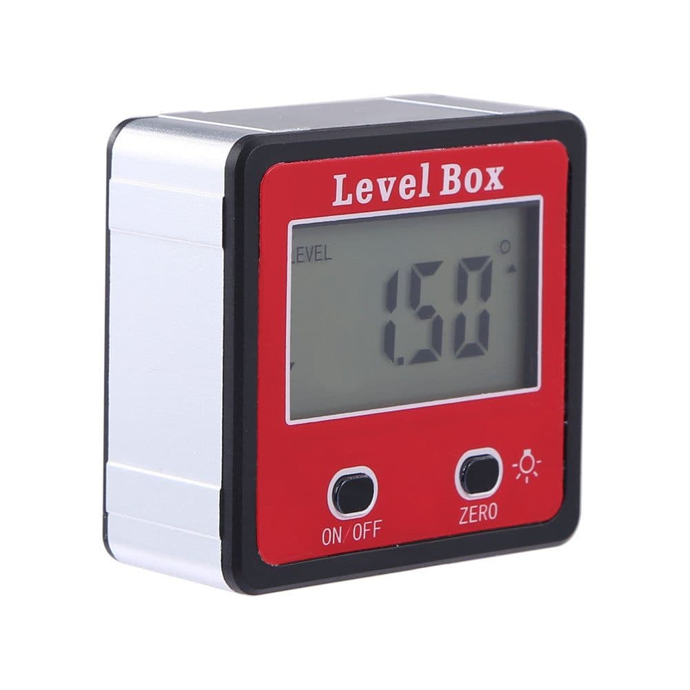 image-Red Precision Digital Double Key Inclinometer Mini Protractor Goniometer