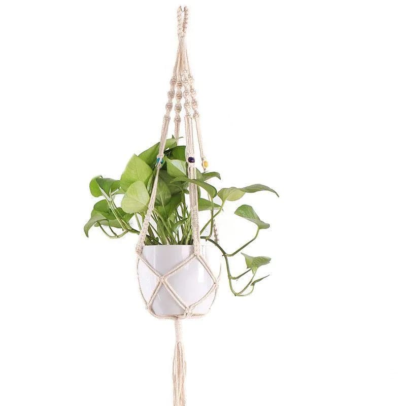 image-Cotton Rope Hanging Net For Gardening And Greening Flower Pot