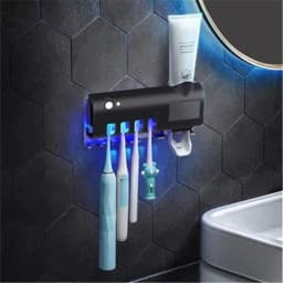 image-Bathroom Toothbrush Holder With Toothpaste Dispenser Electric Toothbrush Razor Storager USB Charge Multifunction Storage Rack