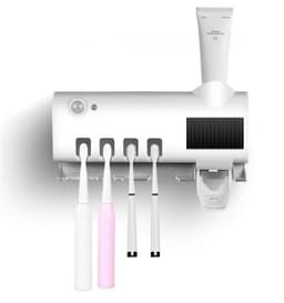 image-Bathroom Toothbrush Holder With Toothpaste Dispenser Electric Toothbrush Razor Storager USB Charge Multifunction Storage Rack