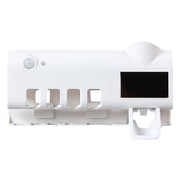 image-Bathroom Toothbrush Holder With Toothpaste Dispenser Electric Toothbrush Razor Storager USB Charge Multifunction Storage Rack