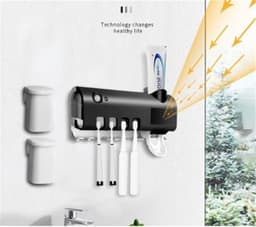 image-Bathroom Toothbrush Holder With Toothpaste Dispenser Electric Toothbrush Razor Storager USB Charge Multifunction Storage Rack
