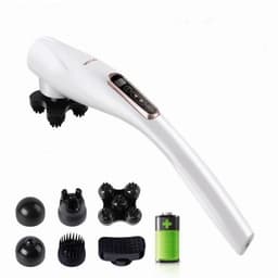image-Electric Handheld Massager 6 Head Body Kneading Vibrating Massager Therapy Machine