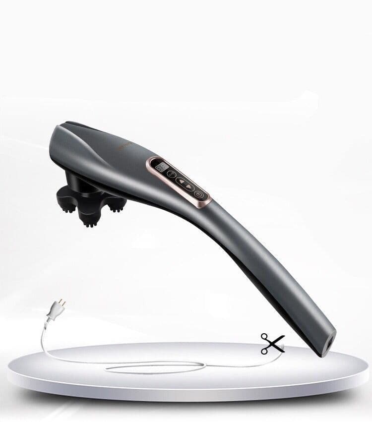 image-Electric Handheld Massager 6 Head Body Kneading Vibrating Massager Therapy Machine