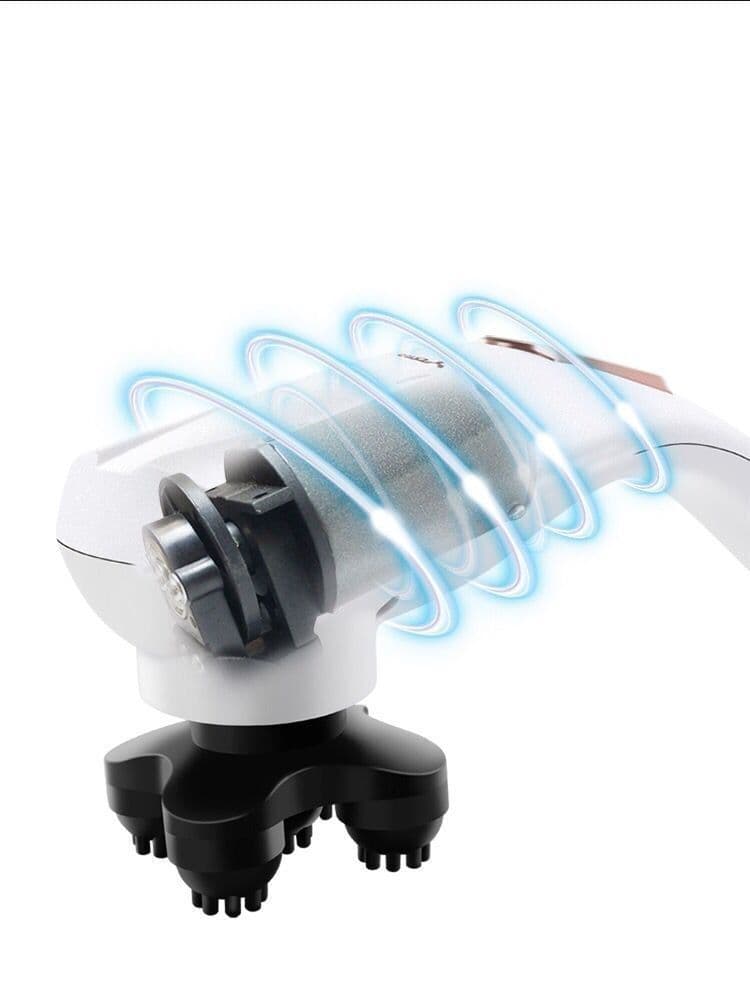 image-Electric Handheld Massager 6 Head Body Kneading Vibrating Massager Therapy Machine