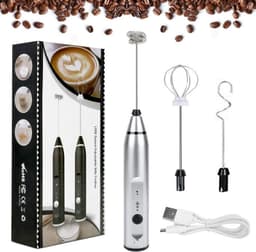 image-Rechargeable Electric Milk Frother Automatic Kitchen Juice Food Mixer Cream Egg Beater Blender