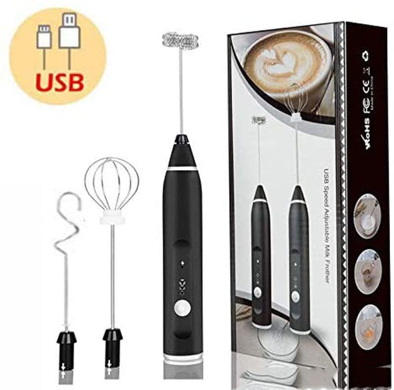 image-Rechargeable Electric Milk Frother Automatic Kitchen Juice Food Mixer Cream Egg Beater Blender