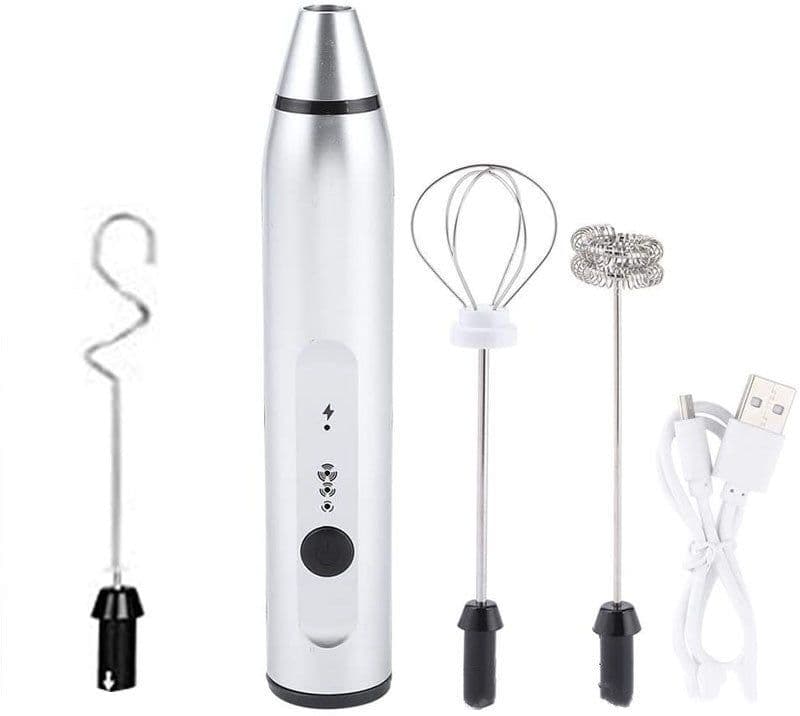 image-Rechargeable Electric Milk Frother Automatic Kitchen Juice Food Mixer Cream Egg Beater Blender