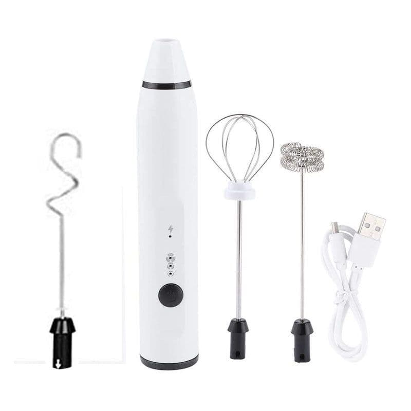 image-Rechargeable Electric Milk Frother Automatic Kitchen Juice Food Mixer Cream Egg Beater Blender