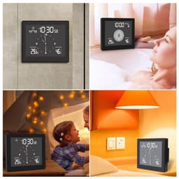 image-LCD Wall Clock Waterproof Bathroom Countdown Temperature Humidity Display Digital Clock Snooze Function Alarm Clock