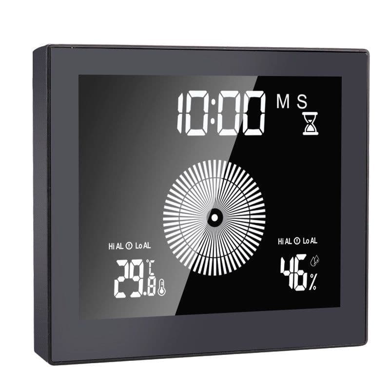image-LCD Wall Clock Waterproof Bathroom Countdown Temperature Humidity Display Digital Clock Snooze Function Alarm Clock
