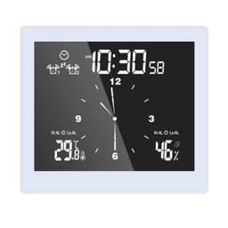 image-LCD Wall Clock Waterproof Bathroom Countdown Temperature Humidity Display Digital Clock Snooze Function Alarm Clock