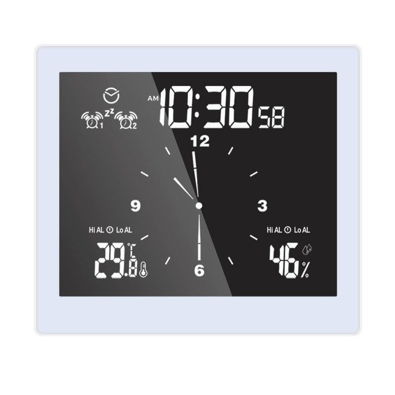 image-LCD Wall Clock Waterproof Bathroom Countdown Temperature Humidity Display Digital Clock Snooze Function Alarm Clock