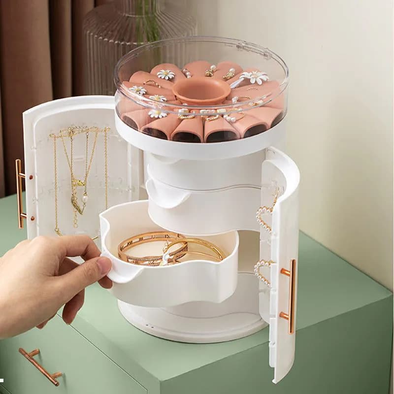 image-Ight Luxury Necklace Double Transparent Flower Jewelry Box