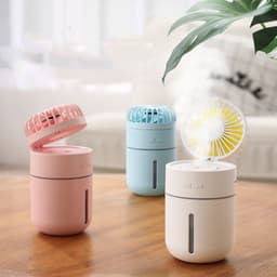 image-Multifunctional USB Charging Cooling Spray Humidifying Water Desktop Shaking Head Fan