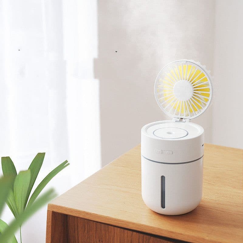 image-Multifunctional USB Charging Cooling Spray Humidifying Water Desktop Shaking Head Fan