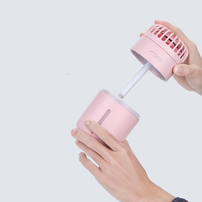 image-Multifunctional USB Charging Cooling Spray Humidifying Water Desktop Shaking Head Fan