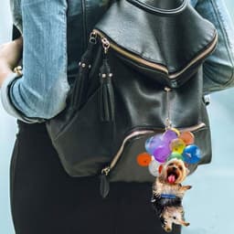 image-Cartoon Cute Dog Auto Hanging Ornament with Colorful Balloon Parachute Home Accessories Decorations