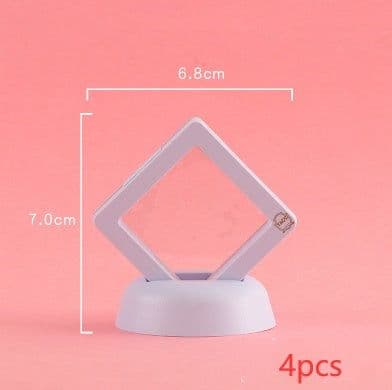image-3D Jewelry Coin Display Stand Case Rack Collections Storage Box For Earring Gems Ring Doll Coin Badge Medal Holder