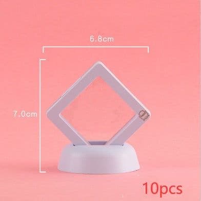 image-3D Jewelry Coin Display Stand Case Rack Collections Storage Box For Earring Gems Ring Doll Coin Badge Medal Holder