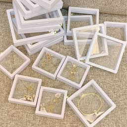 image-3D Jewelry Coin Display Stand Case Rack Collections Storage Box For Earring Gems Ring Doll Coin Badge Medal Holder