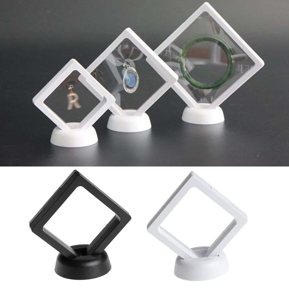 image-3D Jewelry Coin Display Stand Case Rack Collections Storage Box For Earring Gems Ring Doll Coin Badge Medal Holder