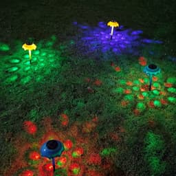 image-Waterproof Solar Landscape Lights LED Color Light Gradient Flashing Lawn Light Ground Solar Lamp Garden Light Outdoor